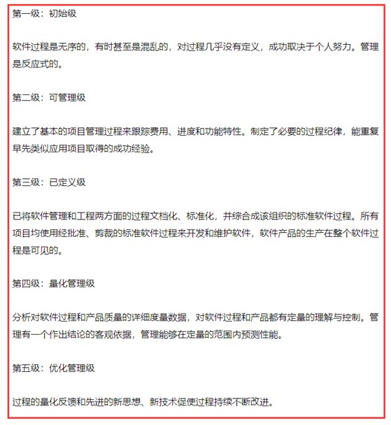 cmmi的五个级别到底是什么？做cmmi认证怎么选级别？有标准吗？