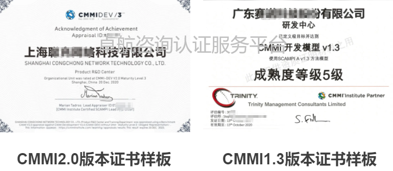 CMMI2.0和CMMI1.3版本证书对比！卓航分享