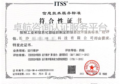恭喜长沙企业ITSS认证年前顺利下证！