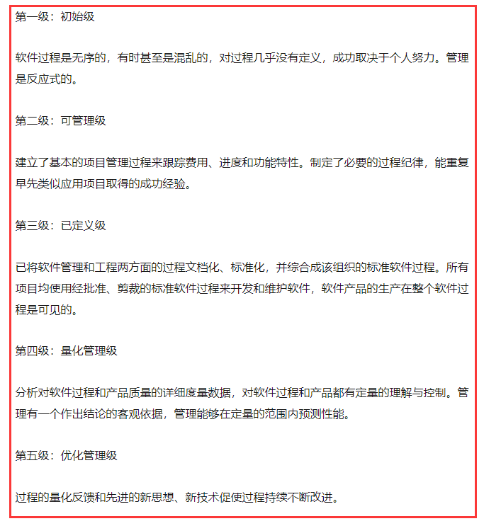 cmmi的五个级别到底是什么？做cmmi认证怎么选级别？有标准吗？